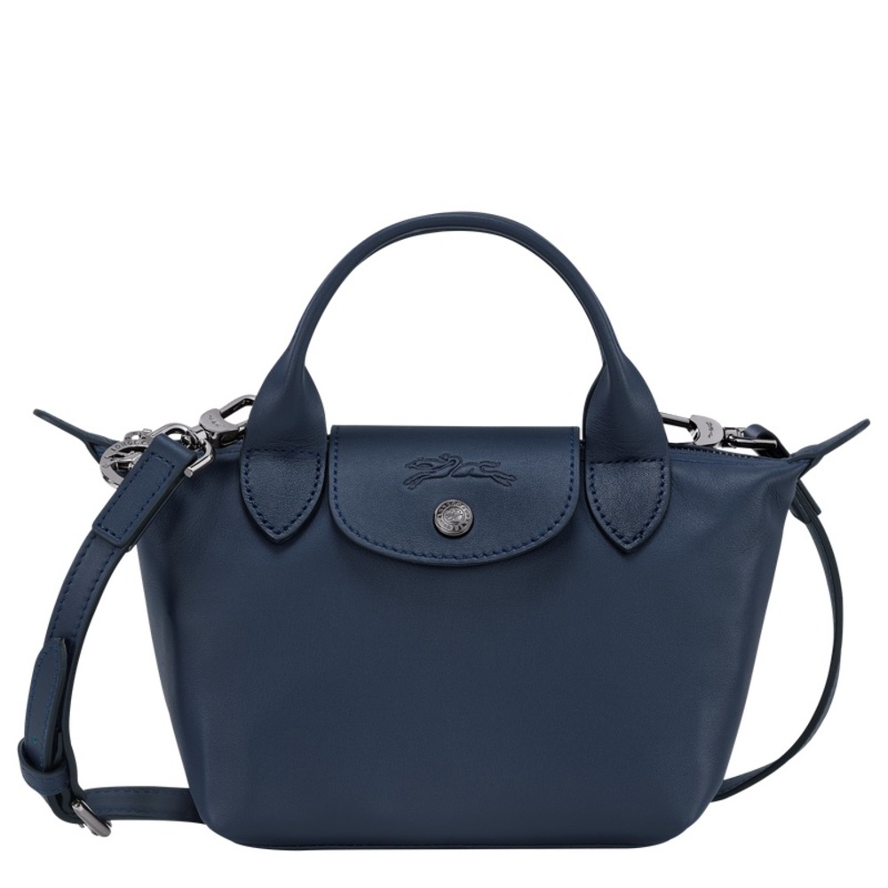 Longchamp Le Pliage Cuir Mini Top Handle Bag-Navy